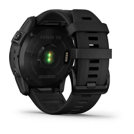 Умные часы Garmin Fenix 7X Sapphire Solar Титановый черный DLC с силиконовым ремешком 010-02541-23
