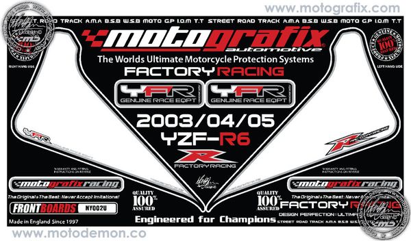 Наклейка Motografix NY002U для мотоциклов YAMAHA R6 '03-05