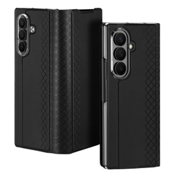 Чехол из кожи черного цвета для Samsung Galaxy Z Fold 8 Ultra, поддержка беспроводной зарядки, серия Bril Series Case (Magnetic Version) от Dux Ducis