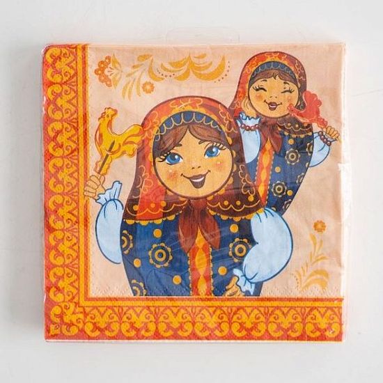 Салфетки бумажные "Матрешки" 33см., 12шт./уп.