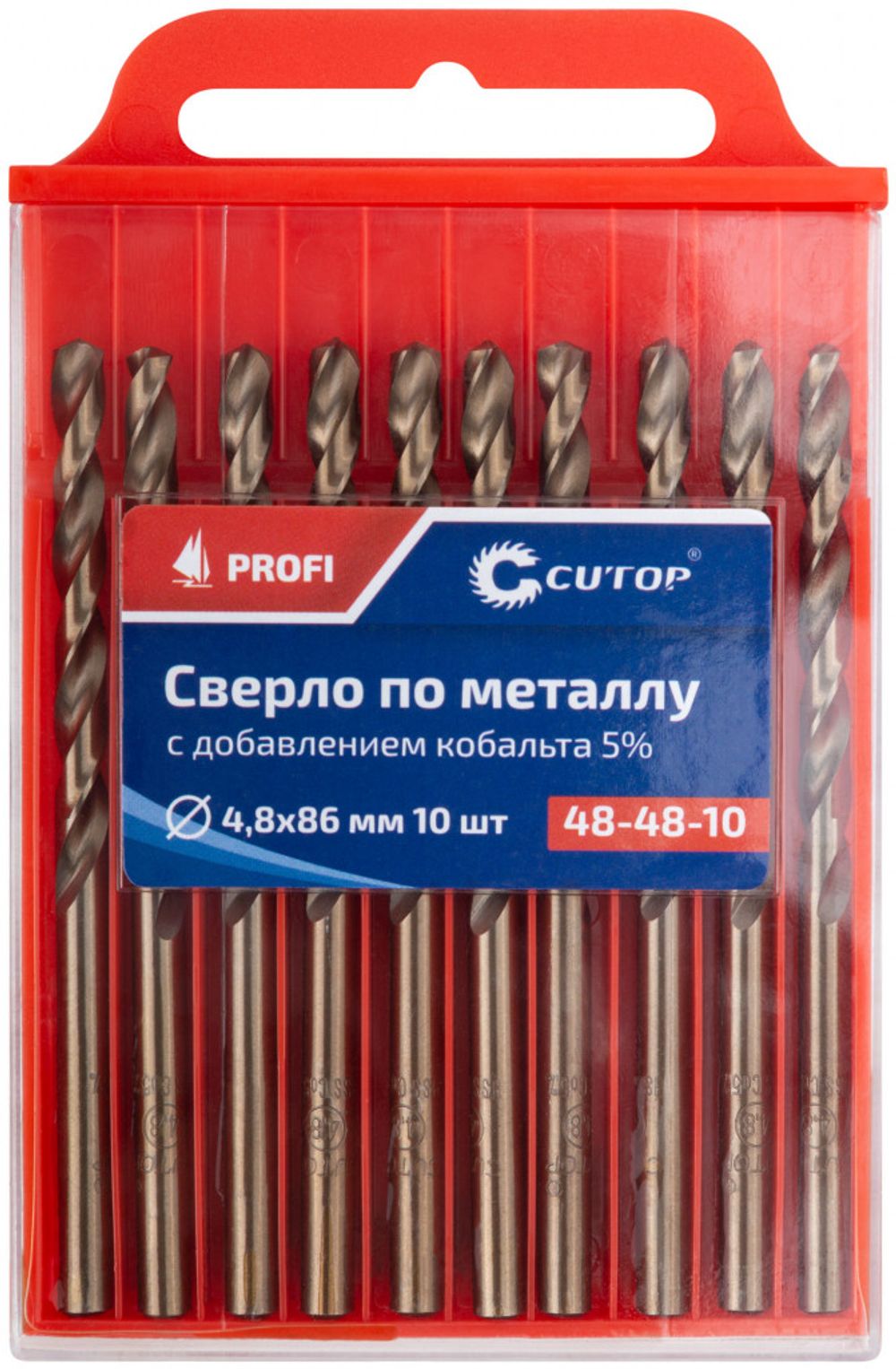 Сверло по металлу Cutop Profi с кобальтом 5%, 4,8 x 86 мм (10 шт)---