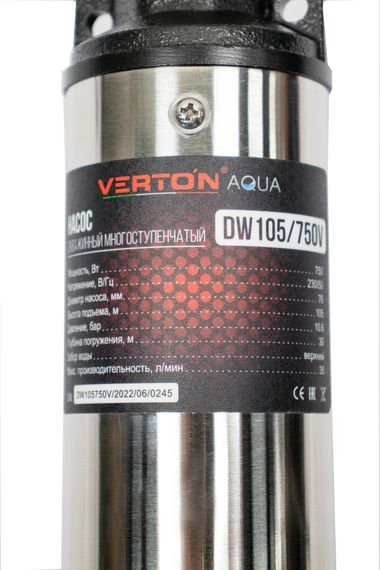 Скважинный центробежный многоступенчатый насос Verton AQUA DW105/750V 36692