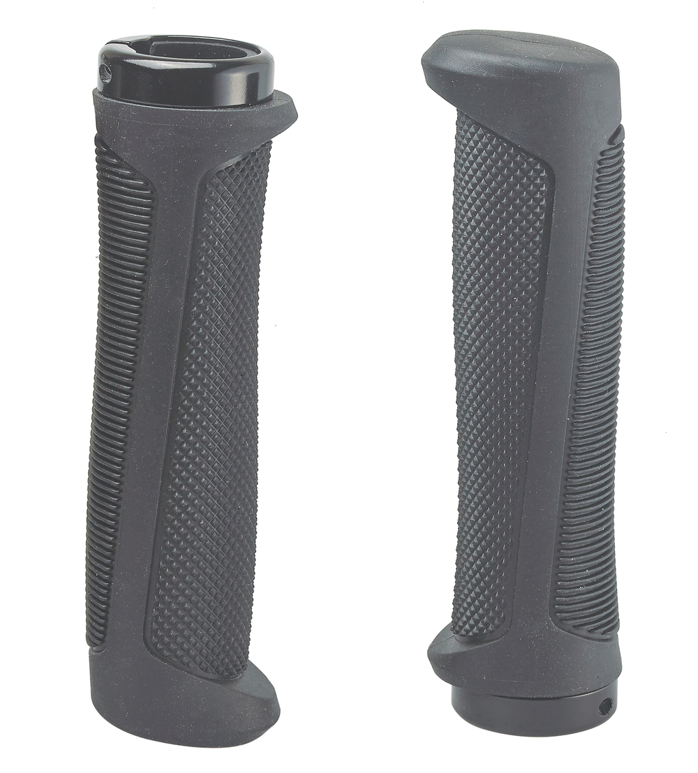 Ручки 00-170448 на руль H318 OneSideLock 138мм резиновые с 1 фикс. эргономичные с торцевыми элементами. черные