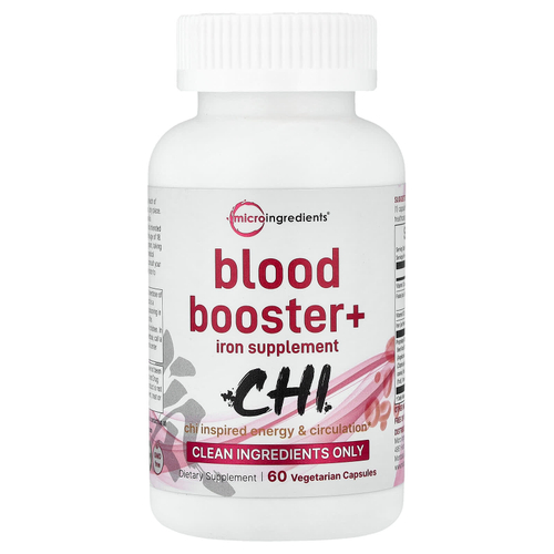 Micro Ingredients, Blood Booster+, 60 вегетарианских капсул