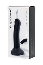 Черный фаллос с имитацией эякуляции Silicon Cum Dildo L - 19,6 см. (Цвет: черный)