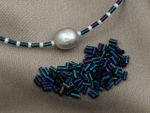 Стеклярус Bugle 1 (3mm) Miyuki, Metallic Blue Iris