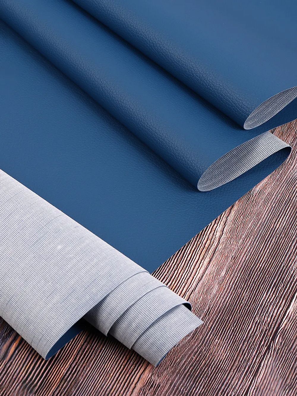 Экокожа 380 г/м², 140 см / 2 метра, 100% PVC, KN.11, синий