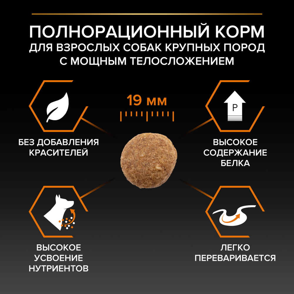 Сухой корм PRO PLAN EVERYDAY NUTRITION для взрослых собак крупных пород с мощным телосложением курица 14 кг