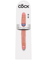Телесный двусторонний фаллоимитатор 12  Slim Double Dildo - 30 см.