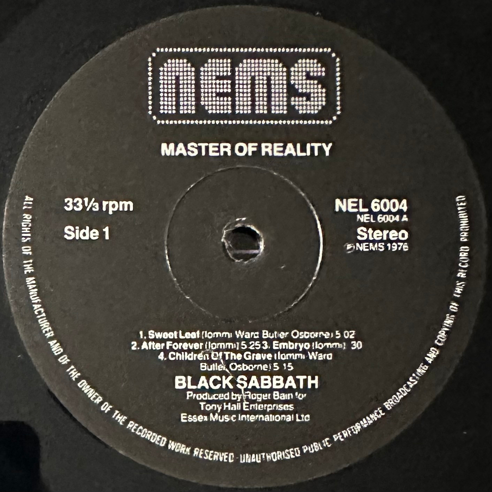 Black Sabbath- Master Of Reality (Европа)