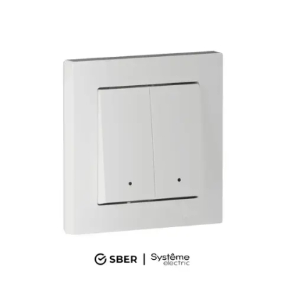 ATLASDESIGN SMART 2-кл. ВЫКЛЮЧАТЕЛЬ с подсв., Zigbee, сх.5, L+N, 10А, мех., БЕЛЫЙ