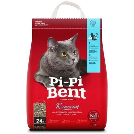 Комкующийся наполнитель Pi-Pi Bent Classic для кошачьего туалета из природного бентонита 10 кг