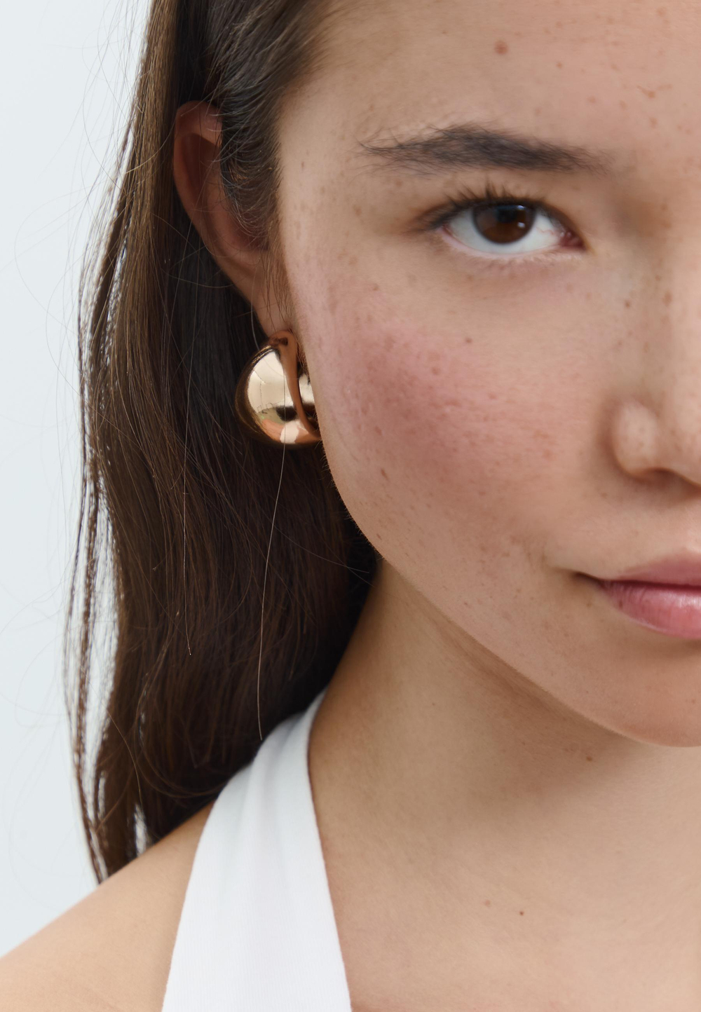 STRADIVARIUS Набор из 3 пар объемных мини-сережек, коричневый