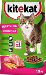 Сухой корм Kitekat для кошек Аппетитная телятинка 1,9 кг