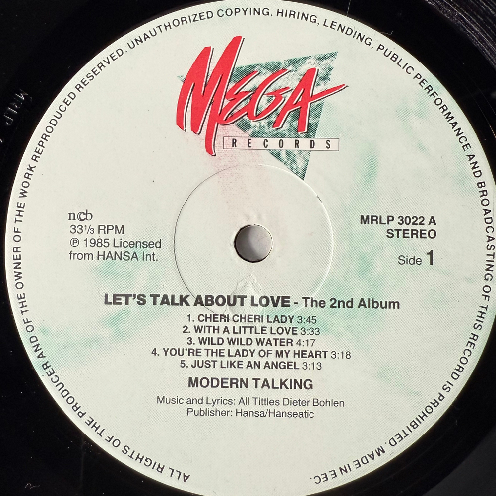 Modern Talking - Let's Talk About Love - The 2nd Album (Германия 1985г.)