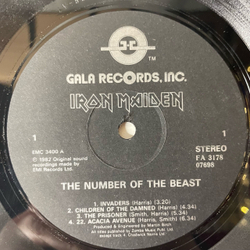 Винтажная виниловая пластинка LP Iron Maiden The Number Of The Beast (Россия 1993)