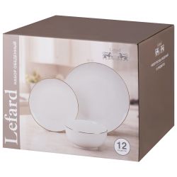 НАБОР ПОСУДЫ ОБЕДЕННЫЙ LEFARD "TRADITIONS" НА 4 ПЕР. 12 ПР., БЕЛЫЙ
