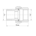 Переходник со сгоном 1 1/2'' прямой  VRT® никель