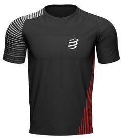 Мужская теннисная футболка Compressport Performance SS Tshirt - black/red