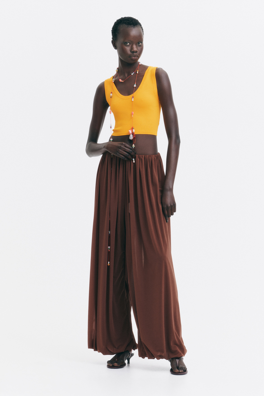 Короткий тонкий топ без рукавов - H&M