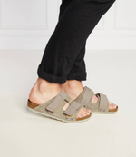 Шлепанцы кожаные uji vl nu taupe Birkenstock - серый(1025690)