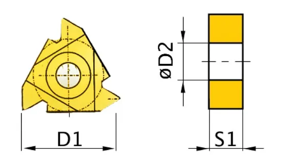 Поворотные режущие пластины Optimum ISO 16ER AG60