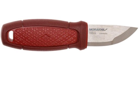 Нож Morakniv Eldris, нержавеющая сталь, цвет красный, ножны, шнурок, огниво,12630