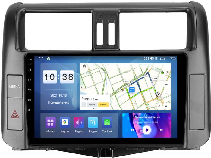 Магнитола для Toyota Land Cruiser Prado 150 2009-2013 (взамен 7" навигации) - Parafar PF065LUX4XHD на Android 13, CarPlay, 4G SIM-слот
