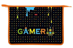 Папка для тетрадей А4ф 2 отд. с вкладышем пластиковая на молнии "Old gamer" (Хатбер)