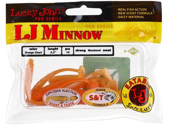 Виброхвосты съедобные LJ Pro Series MINNOW 2.2in (5,6 см), цв. T26, 10 шт.
