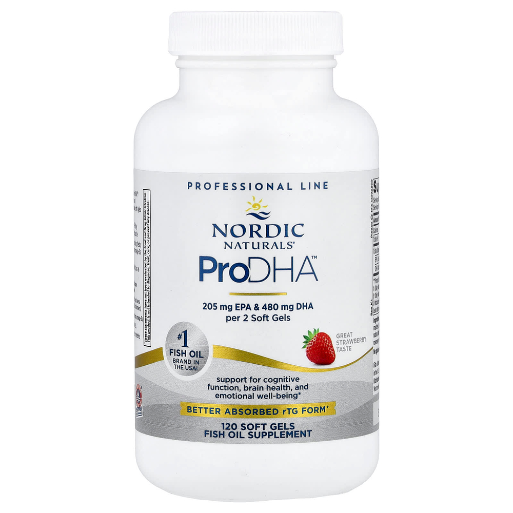 Nordic Naturals, ProDHA ™, клубника, 120 мягких таблеток (250 мг в мягком геле)