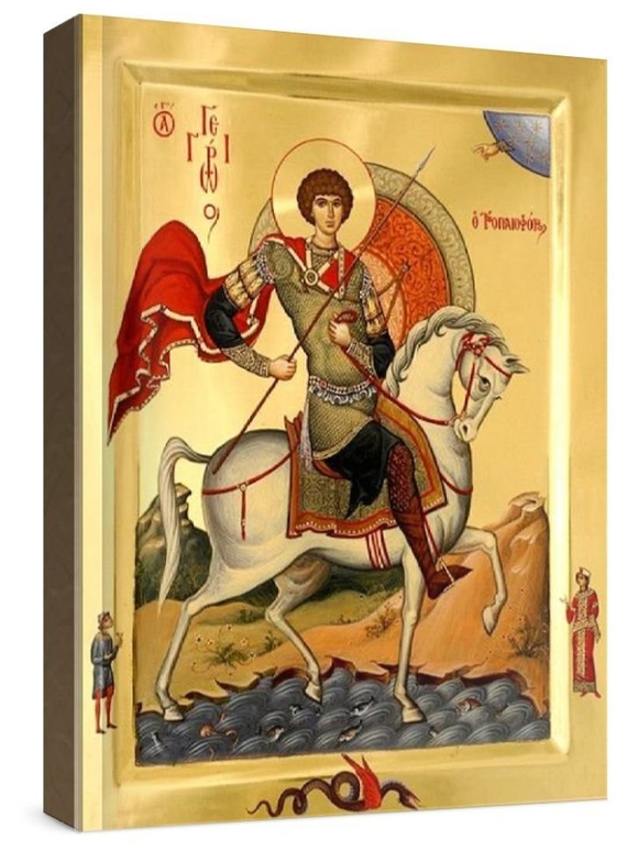 Георгий Победоносец (рукописная икона)