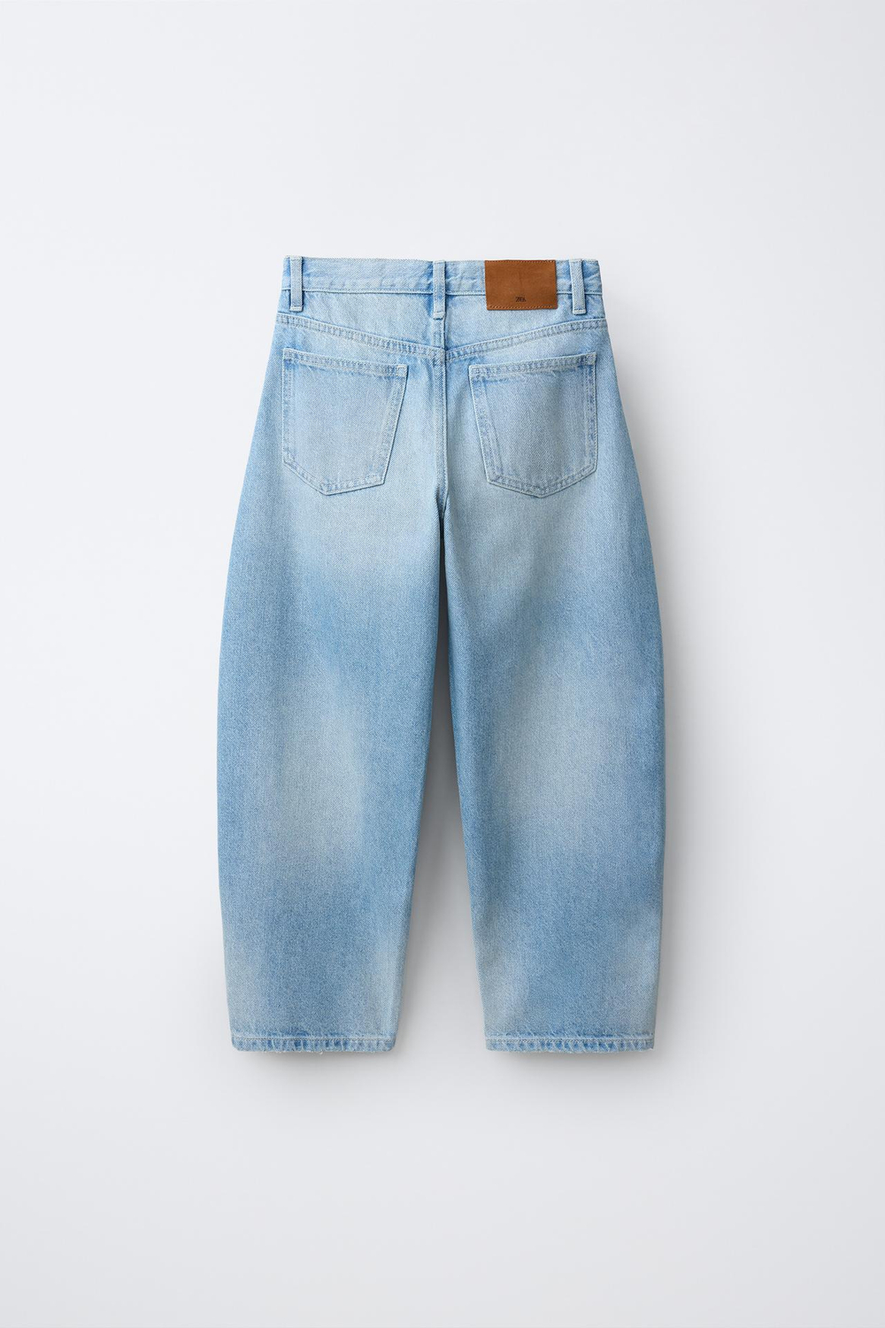 ZARA ДЖИНСЫ BARREL, ГОЛУБОЙ
