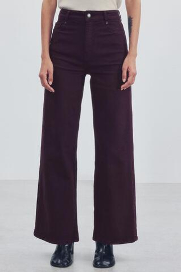 ZARA ДЖИНСЫ COMFORT WIDE LEG С ВЫСОКОЙ ПОСАДКОЙ — ZW COLLECTION, БУРГУНДИ