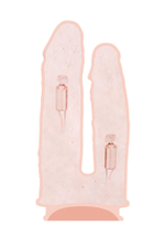 Телесный анально-вагинальный вибратор RealStick Silicone Jason M - 18 см.