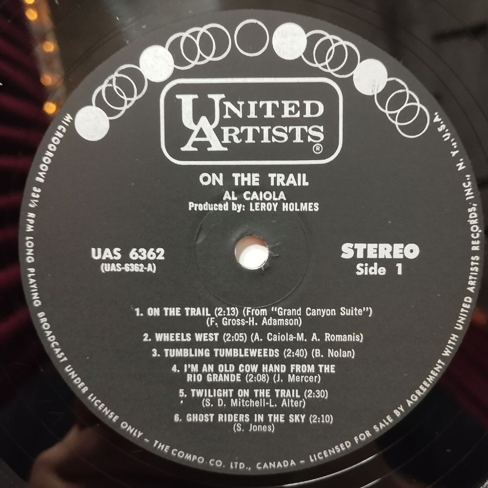 Винтажная виниловая пластинка LP Al Caiola On The Trail (USA 1964)