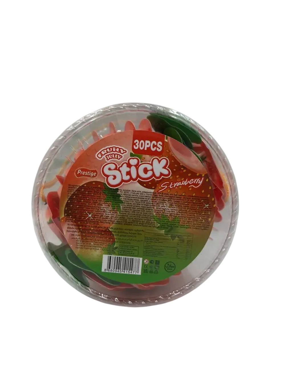 Желейная конфета на палочке со вкусом клубники , 30шт