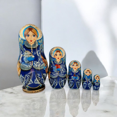 Матрёшка 21см "С зайкой" 5мест