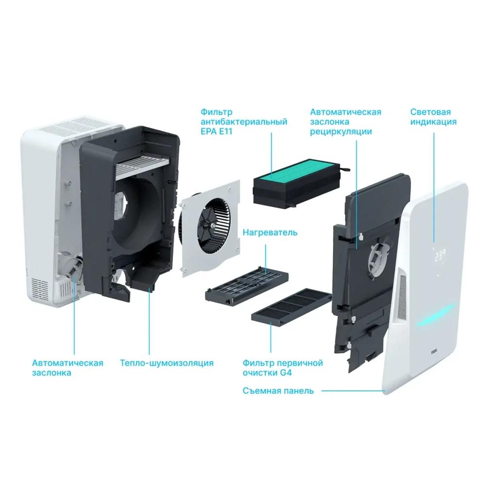 Бризер Tion Bio X Standart без датчика PM 2.5, с угольным фильтром