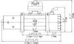 Лебёдка автомобильная электрическая 12V Runva 9500 lbs 4350 кг короткий барабан