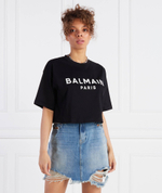 Футболка CROPPED Balmain - черный(BF1EE020 BB02)