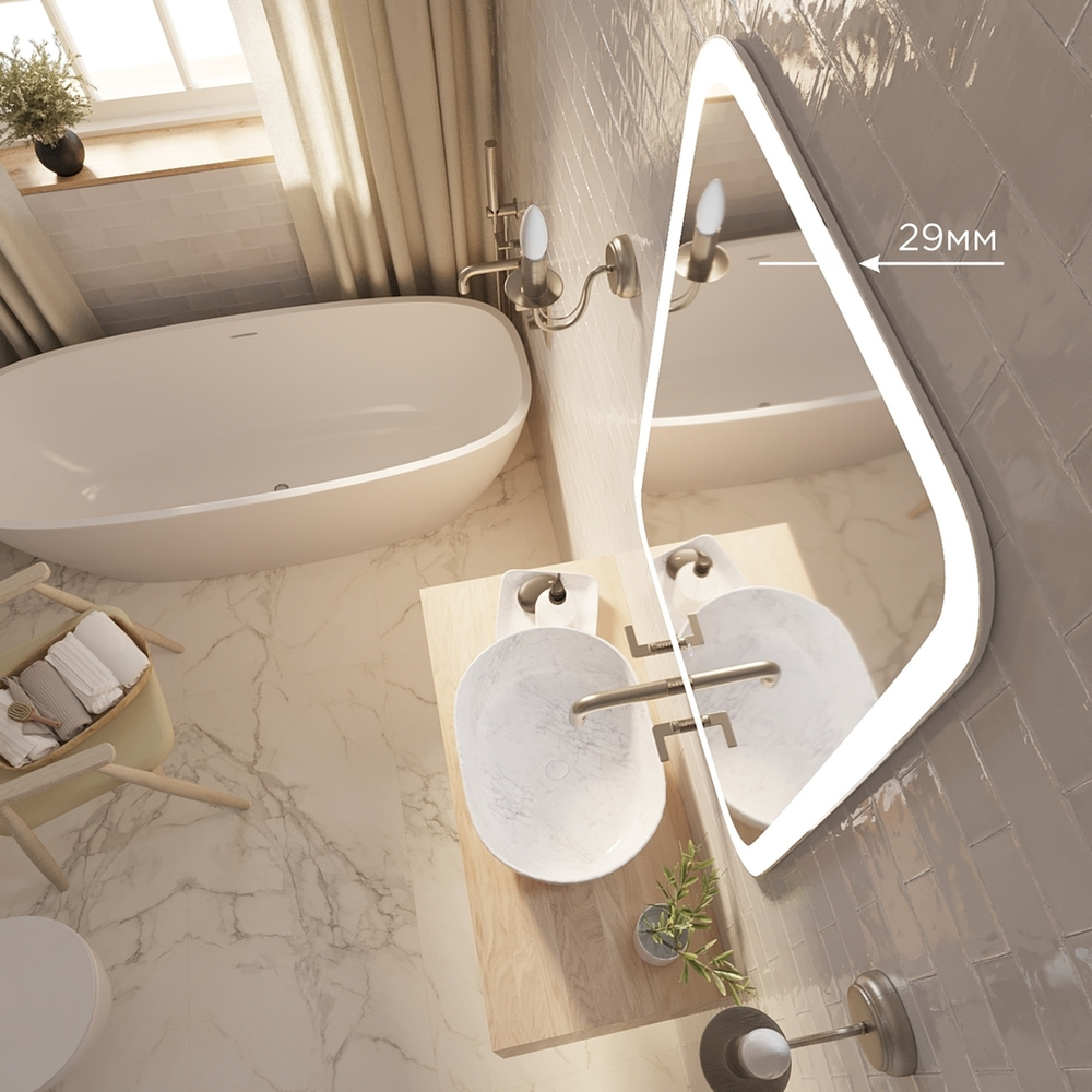 Зеркало MIXLINE "Стив" 685*915 (ШВ) сенсорный выключатель, светодиодная подсветка