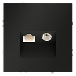 Розетка телевизионная встраиваемая TV+RJ45 кат. 6, (черный матовый) Voltum S70 VLS060708