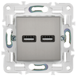 SKANDY Розетка USB A+A 3,1А SK-R15N металл никель IEK