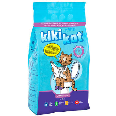 Наполнитель KikiKat комкующийся супер-белый Лаванда для кошек 5 л