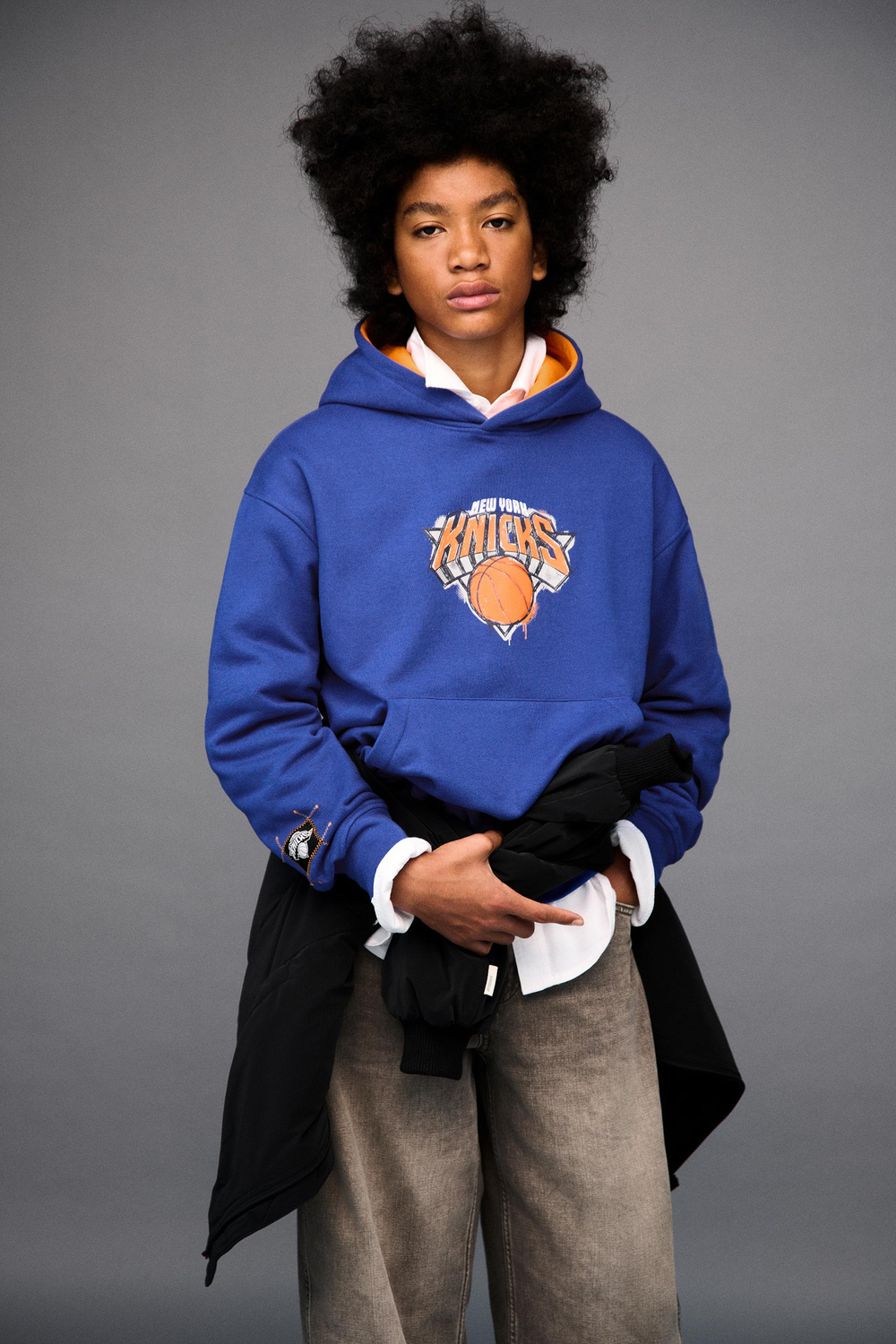 ZARA ХУДИ С ПРИНТОМ NBA — NEW YORK KNICKS, СИНИЙ