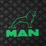 Ковры MAN TGA (автомат, механика), (экокожа, черный, черный кант, зеленая вышивка)