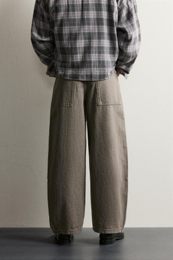 ZARA БРЮКИ WIDE FIT, ХАКИ