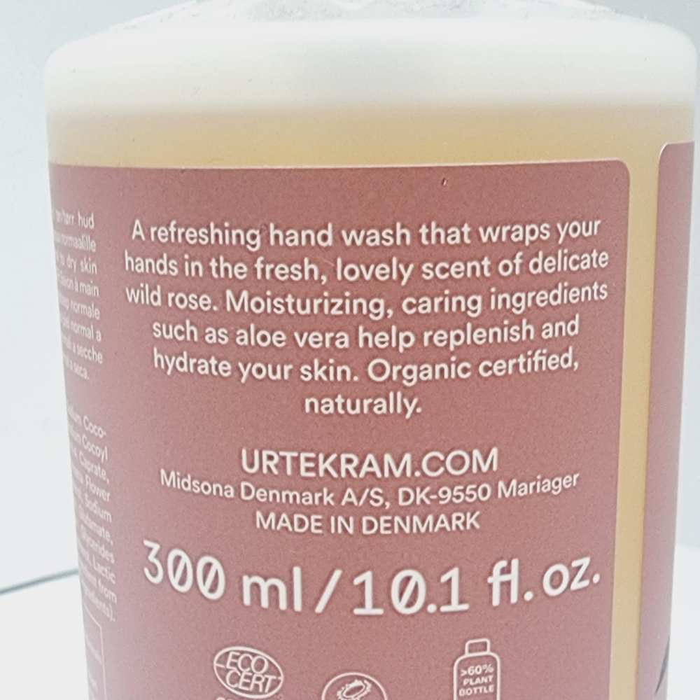 Жидкое мыло для рук Urtekram Soft Wild Rose Дикая роза с растительными экстрактами 300 мл (из Финляндии)