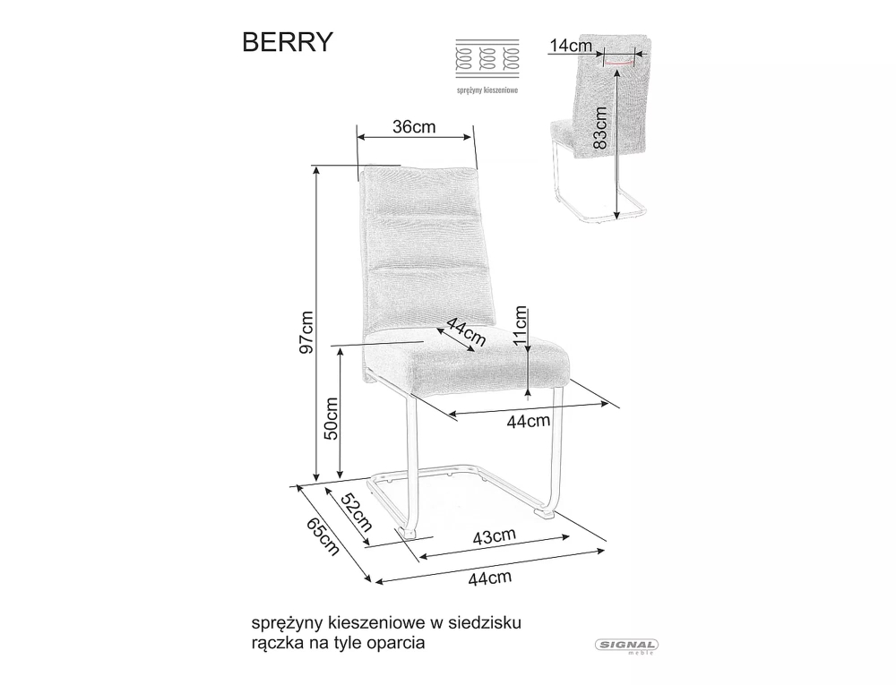 Стул SIGNAL BERRY Brego 34 бежевый/черный